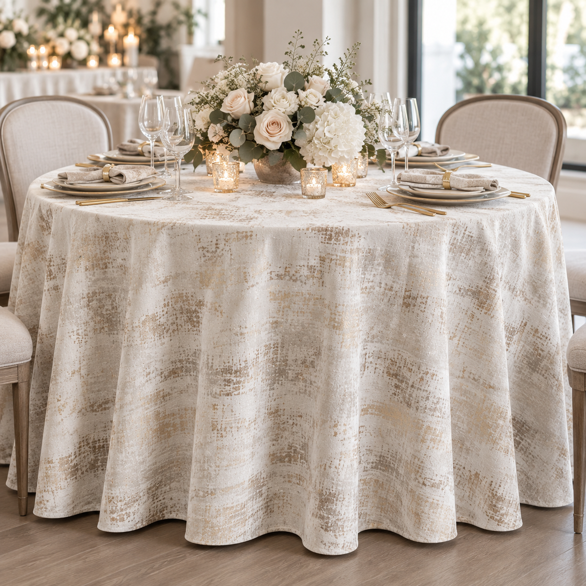 Holland Metallic Velvet Table Linens & Tablecloths Multiple Colors