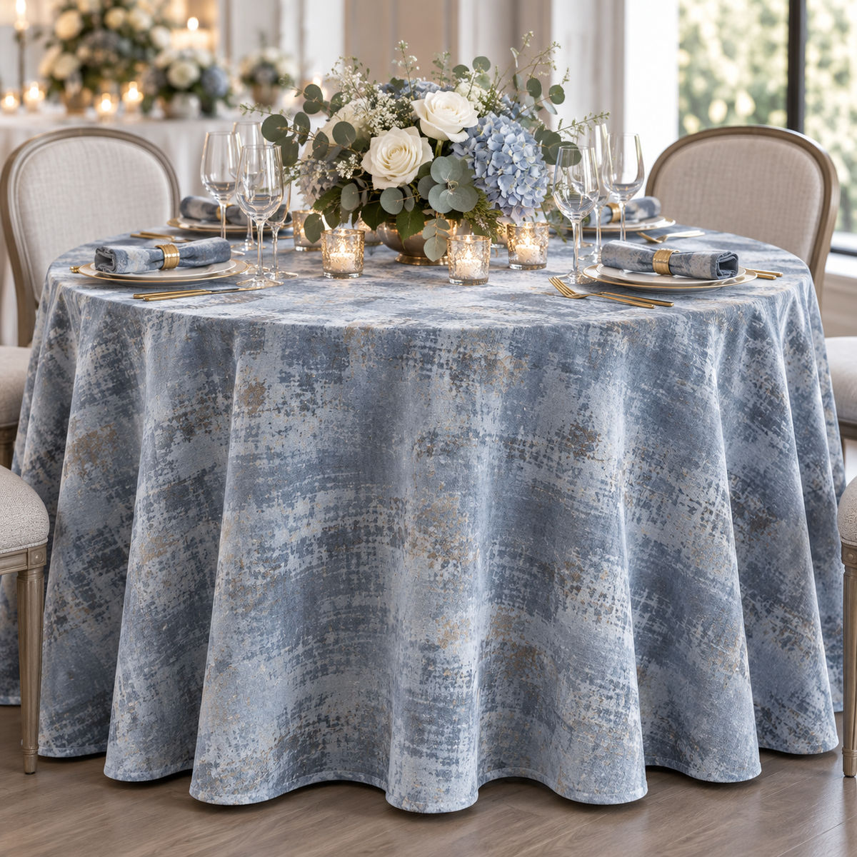 Holland Metallic Velvet Table Linens & Tablecloths Multiple Colors