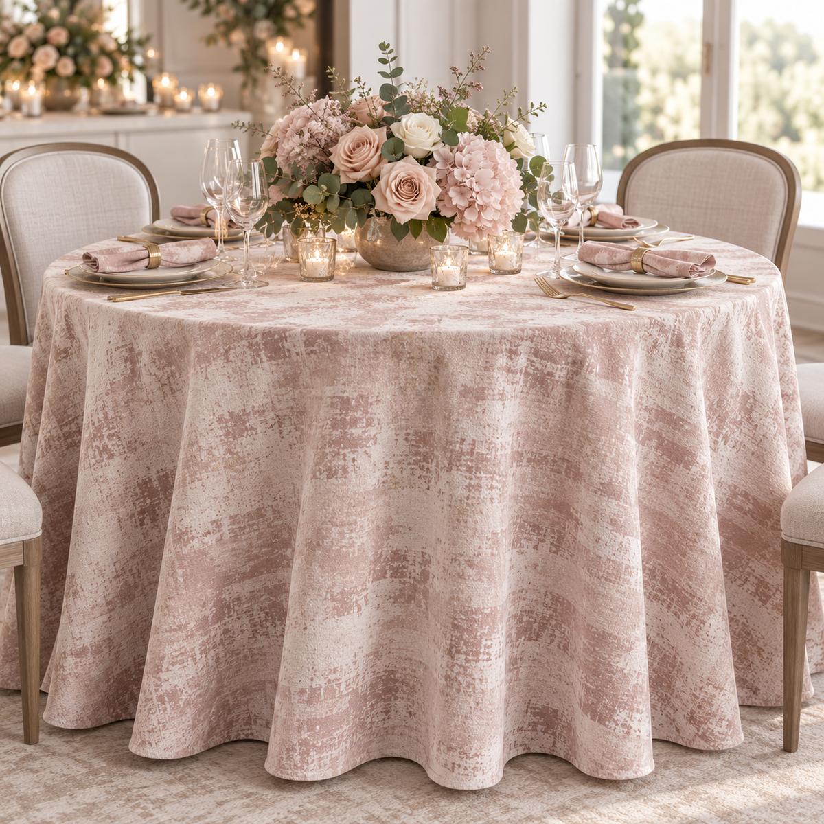 Holland Metallic Velvet Table Linens & Tablecloths Multiple Colors