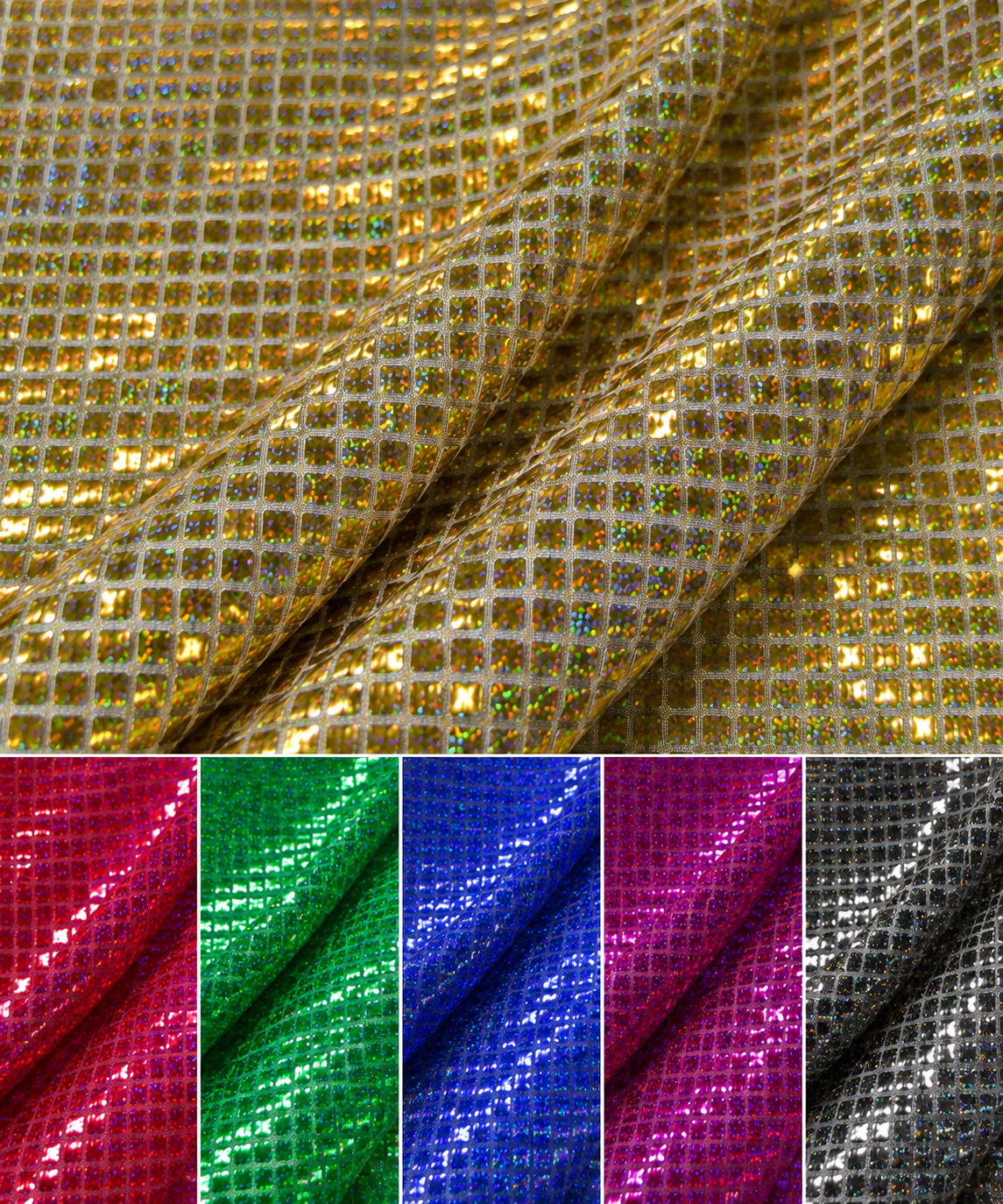Hologram Quad Sequin Fabric by the Yard 45" Wide Square Confetti Sequins
