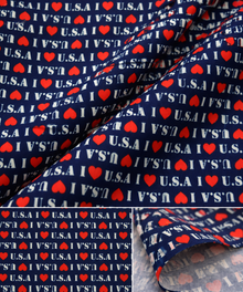 I Love USA Cotton Fabric by the Yard 60" Wide 100% Cotton Patriotic Print