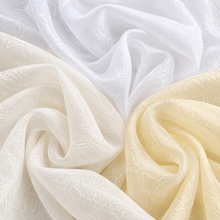 IFR Crush Sheer Voile Fabric by the Yard 108" Wide White, Ivory & Butter