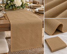 Imitation Burlap Table Runners Luxe Washable Burlap Natural Color