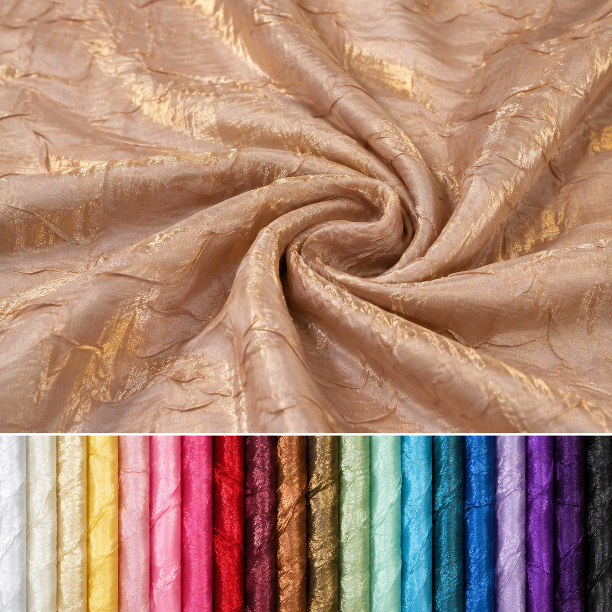 Iridescent Crush Shimmer Fabric by the Yard & Bolt 54" Wide Galaxy Fabric