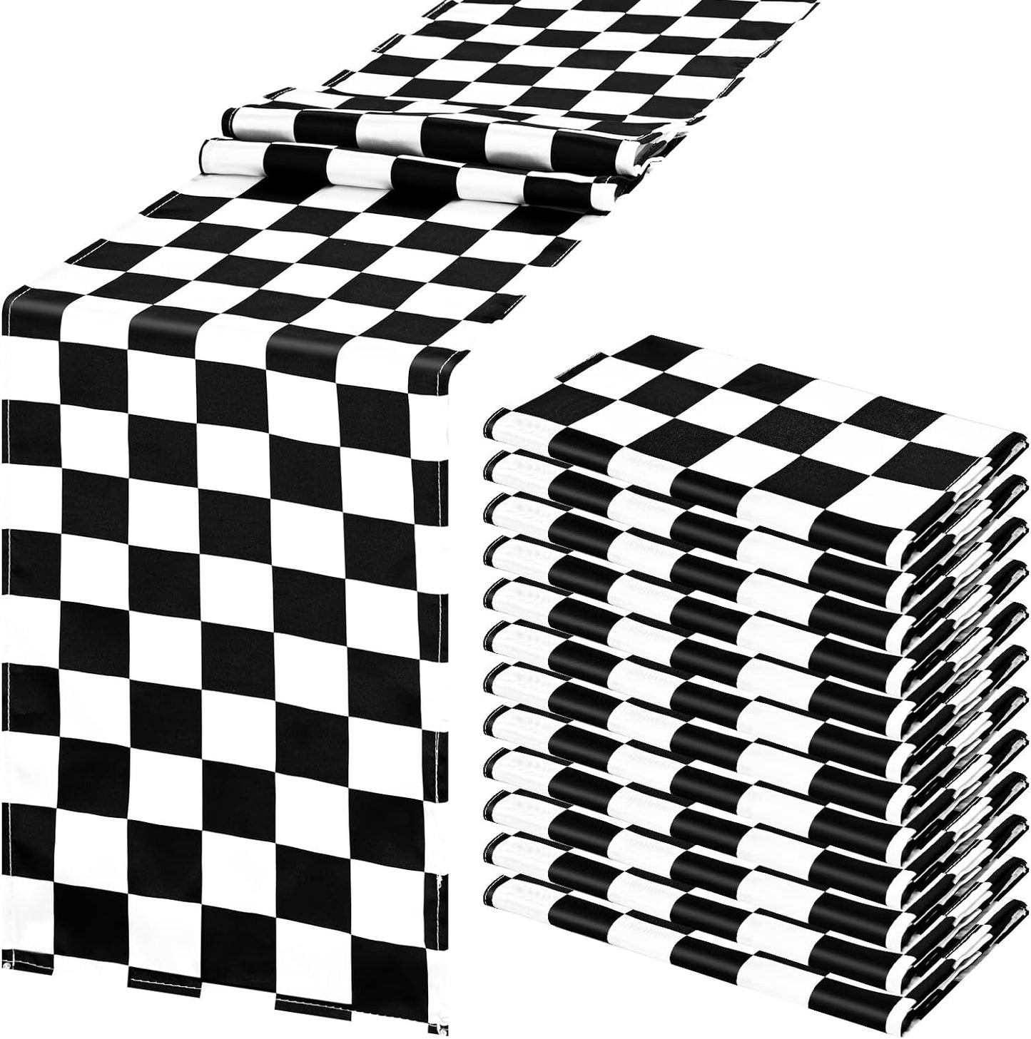 1" Checker Lamour Satin Table Runner | Custom-Made for Weddings & Events