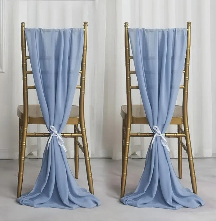 IFR Chiffon Fabric Chair Sashes size 28 x 120, 100% Polyester Chiffon Chair Sash 28 x 120 / Peach