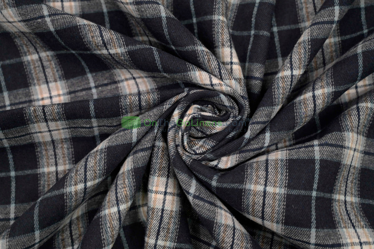Plaid Flannel Fabric | Brushed Cotton Face | 80% Polyester 20% Cotton | 7 oz | Soft & Cozy Apparel Fabric