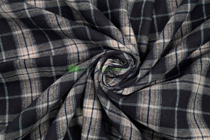 Plaid Flannel Fabric | Brushed Cotton Face | 80% Polyester 20% Cotton | 7 oz | Soft & Cozy Apparel Fabric