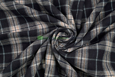 Plaid Flannel Fabric | Brushed Cotton Face | 80% Polyester 20% Cotton | 7 oz | Soft & Cozy Apparel Fabric