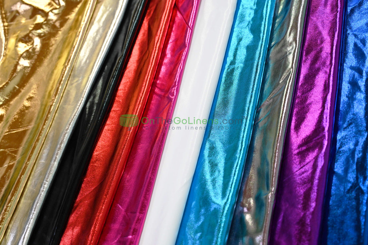 Foil Spandex Lame Fabric | Metallic Spandex Fabric by the Yard | 60" Wide | 96% Polyester 4% Spandex |
