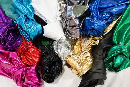 Foil Spandex Lame Fabric | Metallic Spandex Fabric by the Yard | 60" Wide | 96% Polyester 4% Spandex |