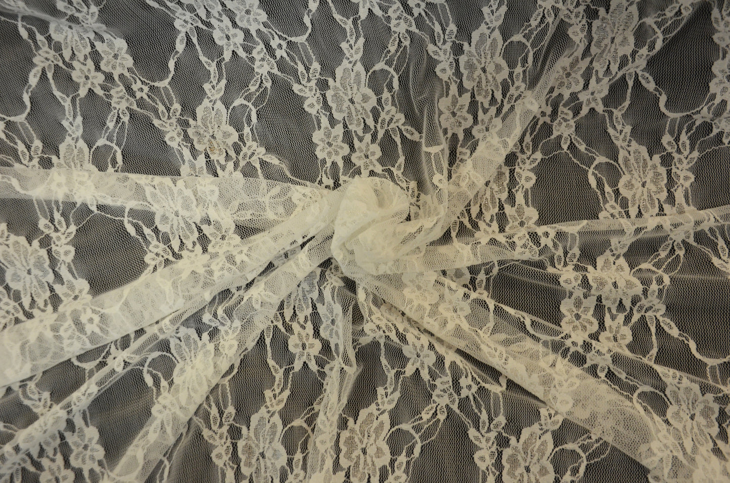 Vintage Stretch Lace Fabric | Giselle Stretch Floral Lace Fabric by the Yard | 58" Wide | Poly Spandex |
