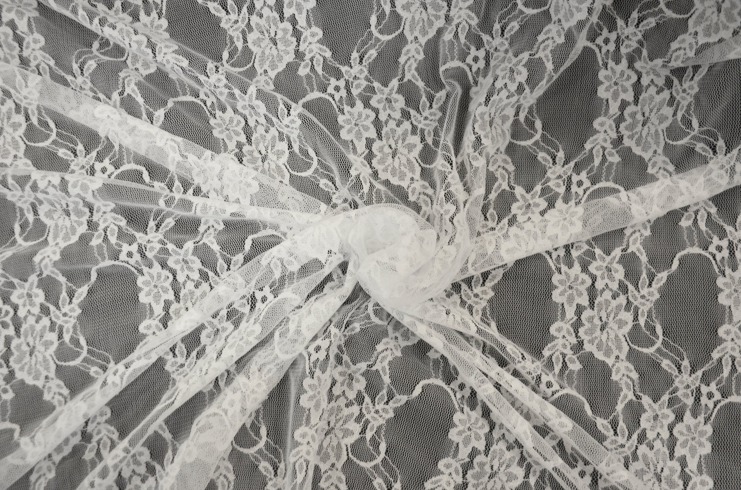 Vintage Stretch Lace Fabric | Giselle Stretch Floral Lace Fabric by the Yard | 58" Wide | Poly Spandex |