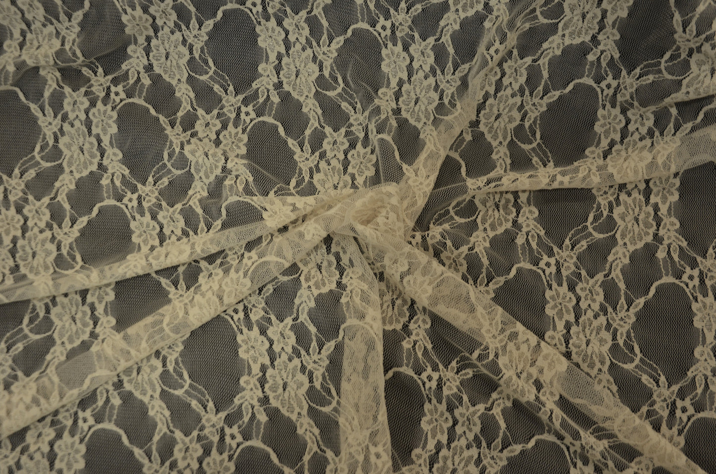 Vintage Stretch Lace Fabric | Giselle Stretch Floral Lace Fabric by the Yard | 58" Wide | Poly Spandex |