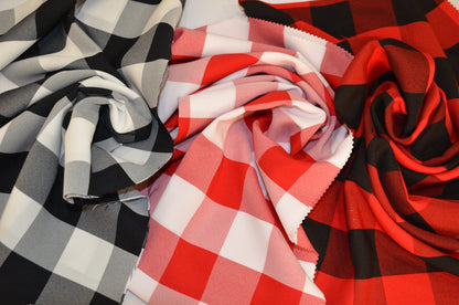 Buffalo Plaid Fabric by the Yard | 2 Inch Gingham Checkers Fabric | 100% Polyester | 60" wide |