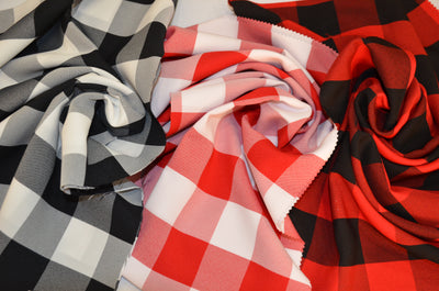 Buffalo Plaid Fabric by the Yard | 2 Inch Gingham Checkers Fabric | 100% Polyester | 60" wide |