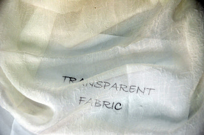 IFR Crush Sheer Voile Fabric by the Yard | 108" Wide | White Ivory Butter |