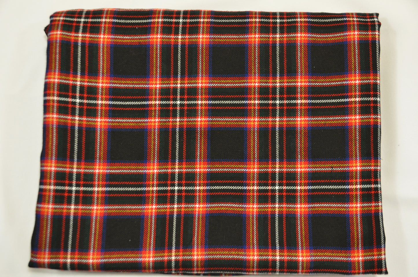 Irish Black Tartan Plaid Kilt Fabric by the Yard | Super Soft Rayon Kilt Print | Tartan Fabric |