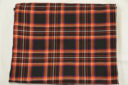 Irish Black Tartan Plaid Kilt Fabric by the Yard | Super Soft Rayon Kilt Print | Tartan Fabric |