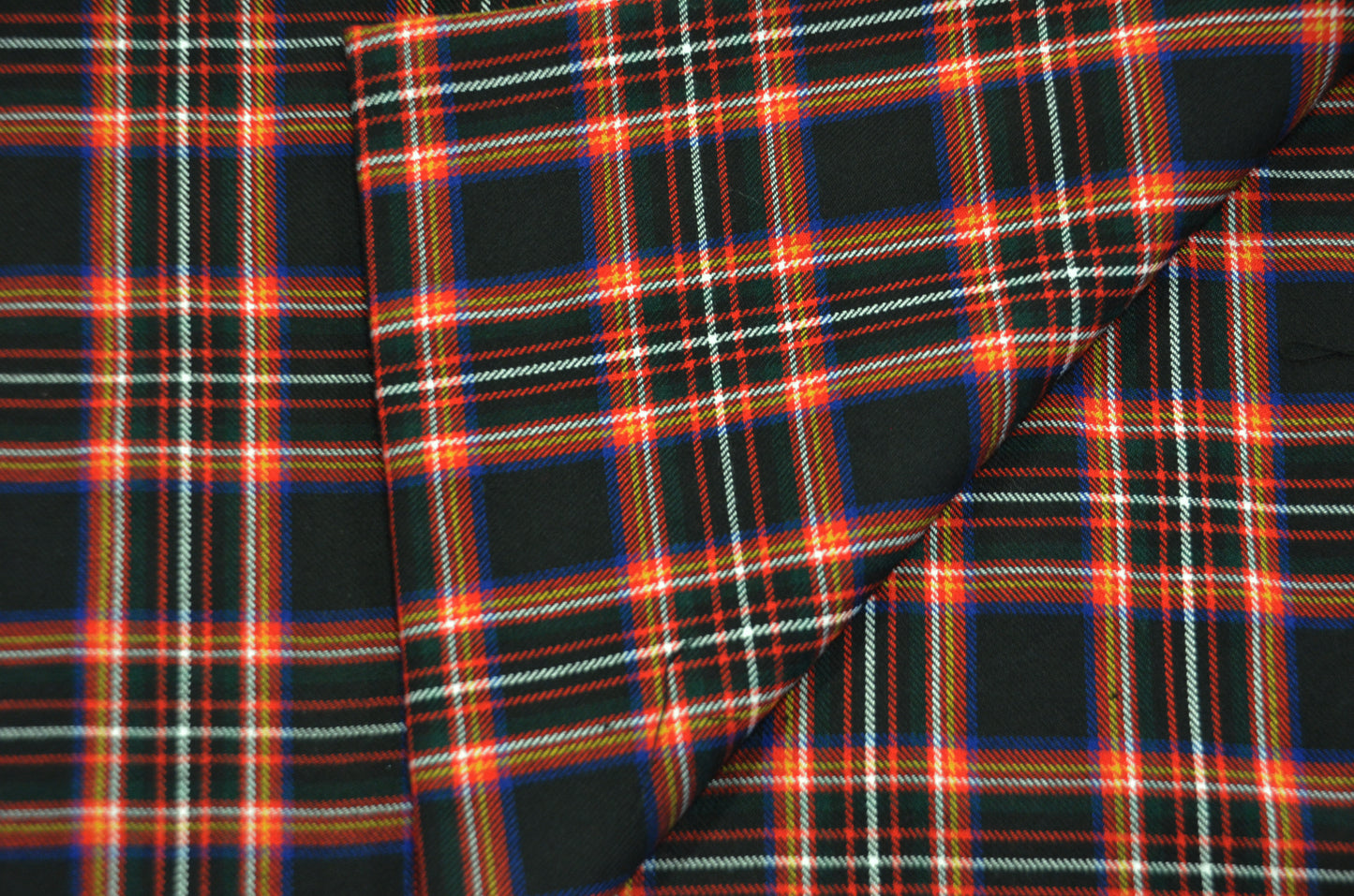 Irish Black Tartan Plaid Kilt Fabric by the Yard | Super Soft Rayon Kilt Print | Tartan Fabric |