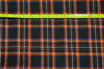 Irish Black Tartan Plaid Kilt Fabric by the Yard | Super Soft Rayon Kilt Print | Tartan Fabric |