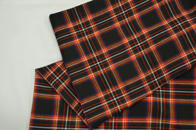 Irish Black Tartan Plaid Kilt Fabric by the Yard | Super Soft Rayon Kilt Print | Tartan Fabric |