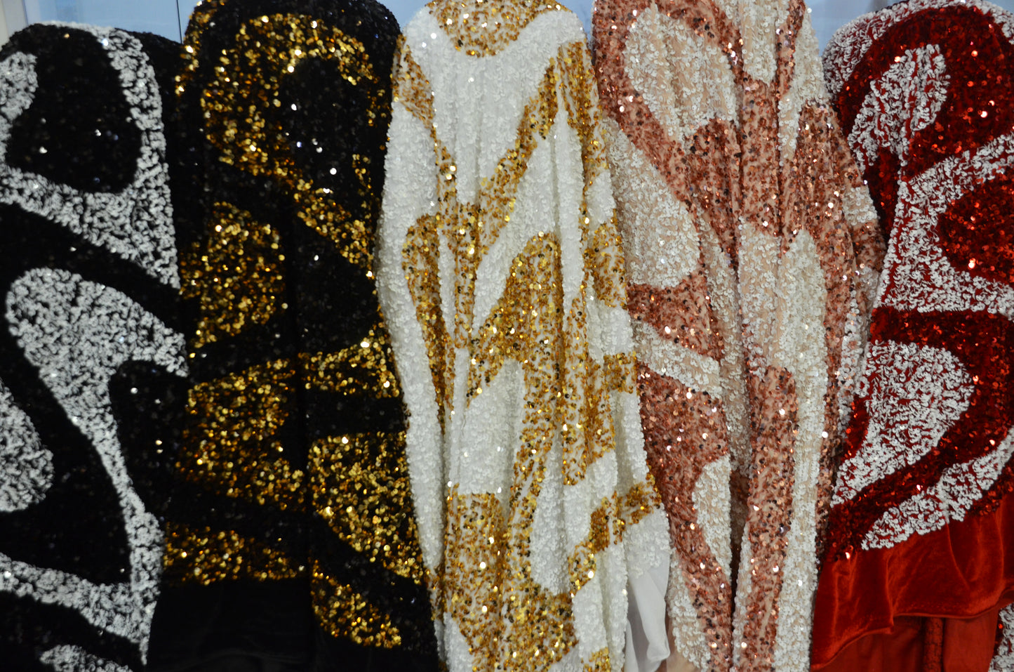 Wave Sequins Stretch Velvet Fabric by the Yard | Wave Sequins Velvet Fabric | 60" wide | Multiple Colors |