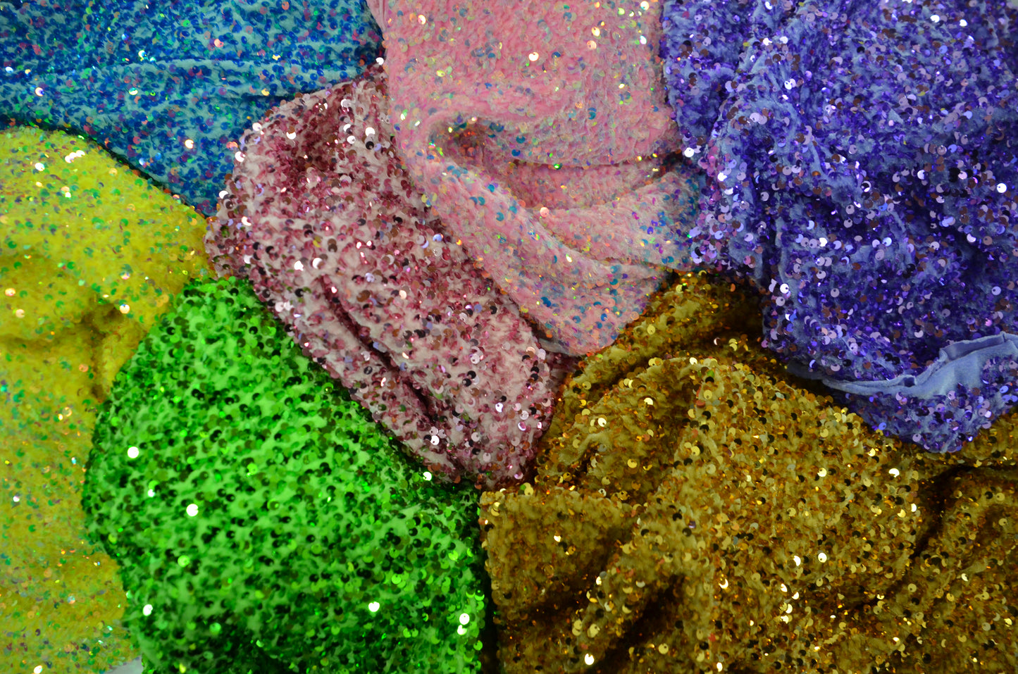 Sequins Stretch Velvet Fabric by the Yard | Sequins Velvet Fabric | 60" wide | Multiple Colors |