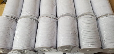 1/8 Inch Elastic Braided | 220 Yard Spool | White and Black |