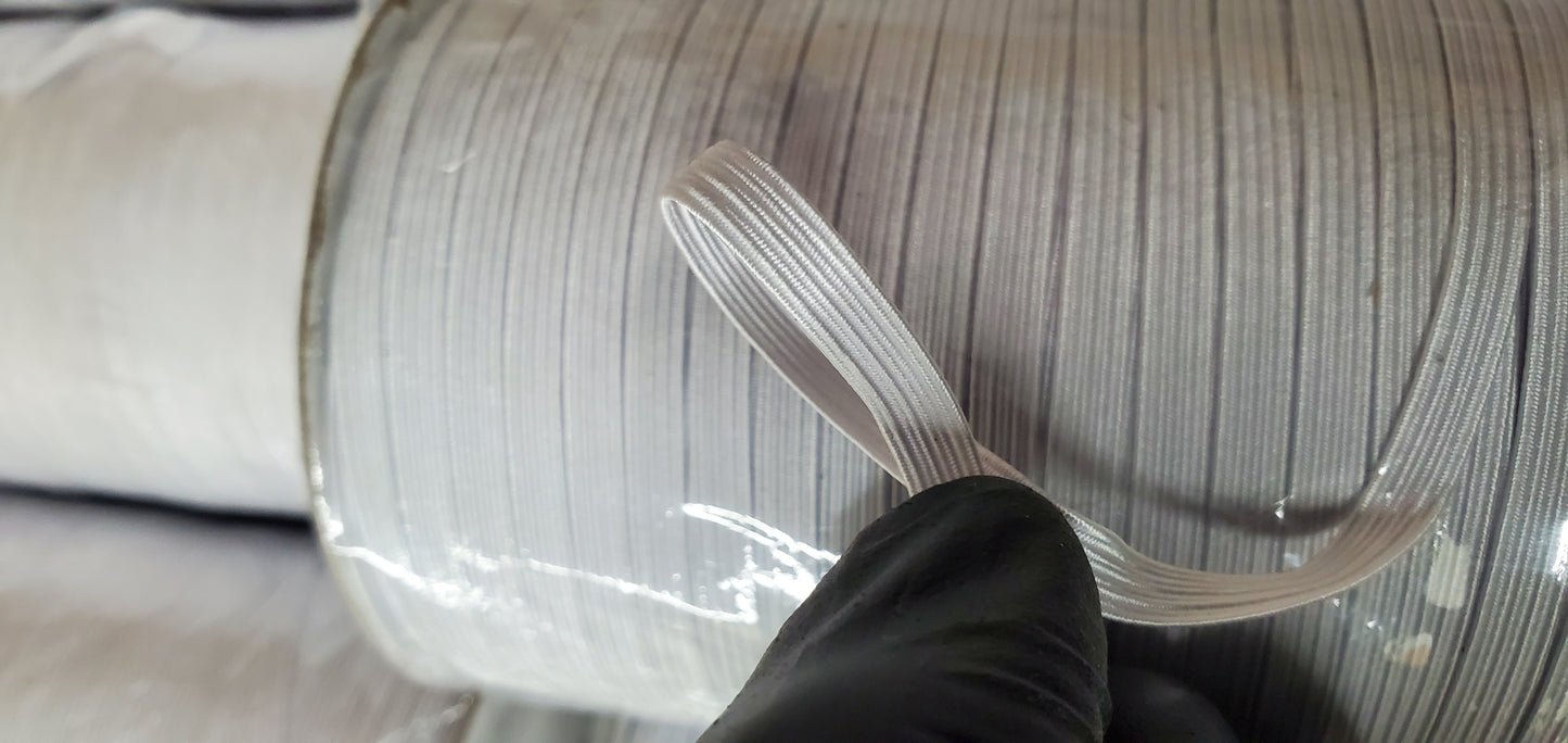 1/4" Elastic Braided | 200 Meters |  White Elastic Available |