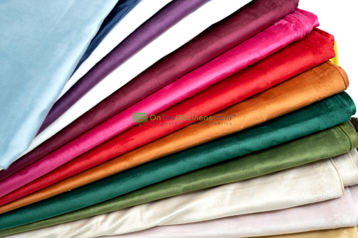 Double Wide Flame Retardant Event Drapery Velvet Fabric in Multiple Colors