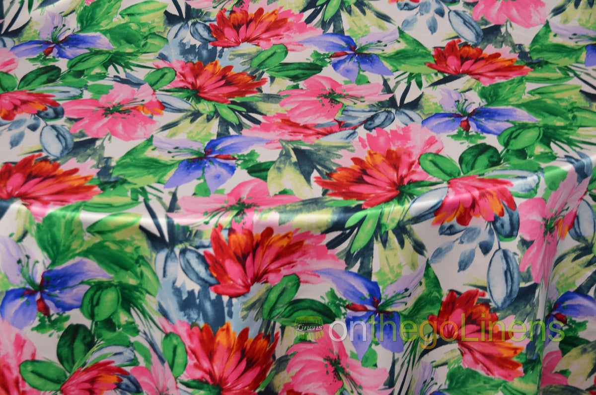 Flower Blossom Table Runner | Floral Satin Table Runner |