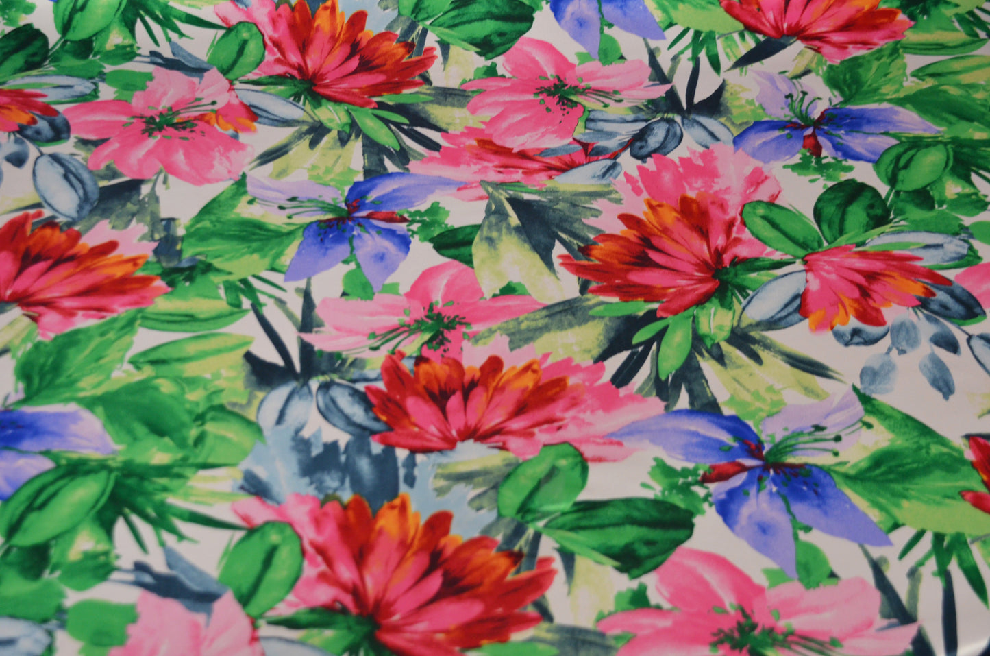 Flower Blossom Fabric | Floral Satin Fabric by the Yard | 60" Wide | 100% Polyester |