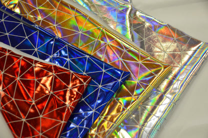Geometric Mirror Hologram Spandex Fabrics | Dancewear Spandex Fabric | 60" Wide |