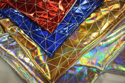Geometric Mirror Hologram Spandex Fabrics | Dancewear Spandex Fabric | 60" Wide |