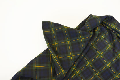 Green Blue Tartan Plaid Kilt Fabric by the Yard | Super Soft Rayon Kilt Print | Tartan Fabric |