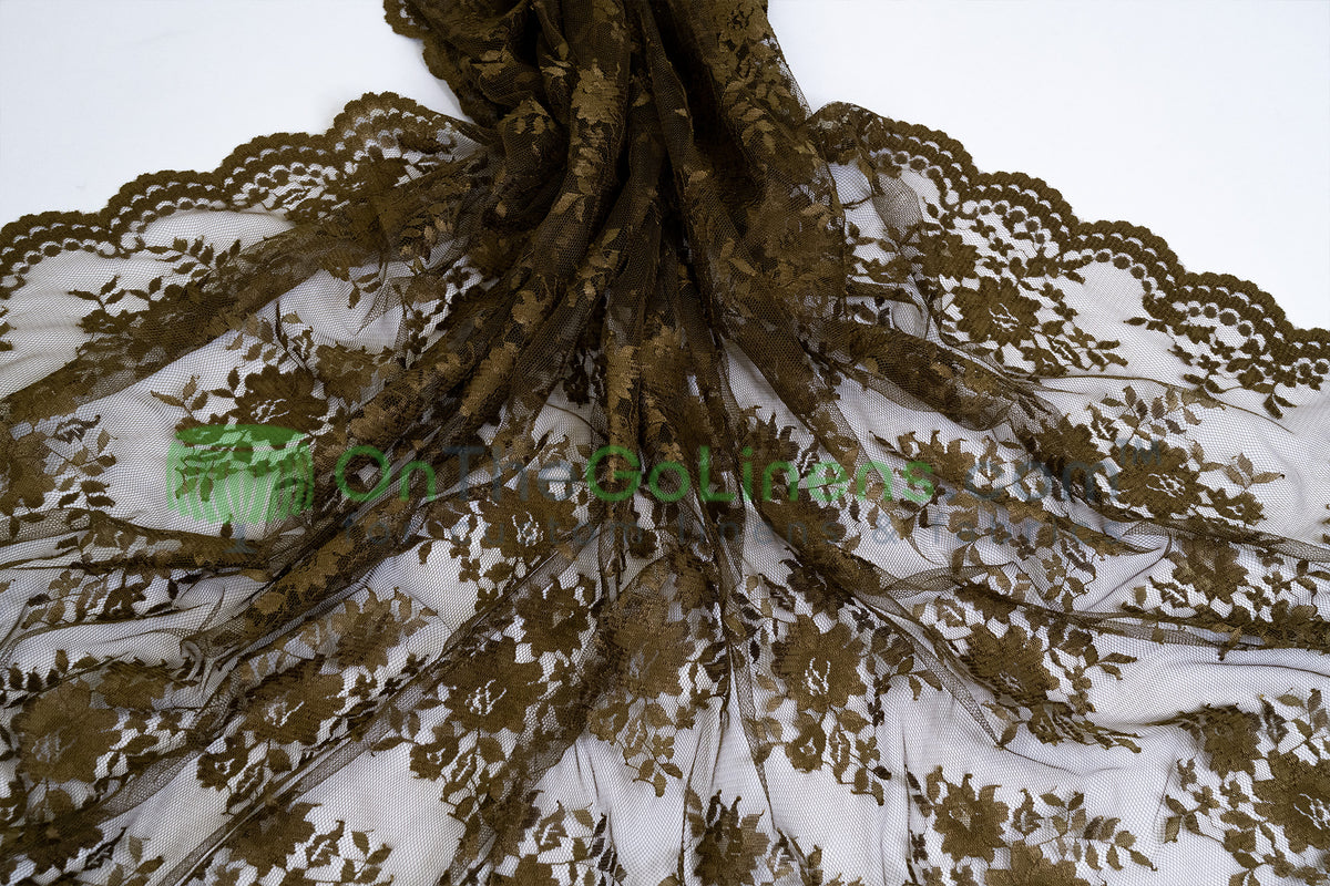 Chantilly Lace Fabric by the Yard Lightweight Sheer Floral Bridal & Evening Wear