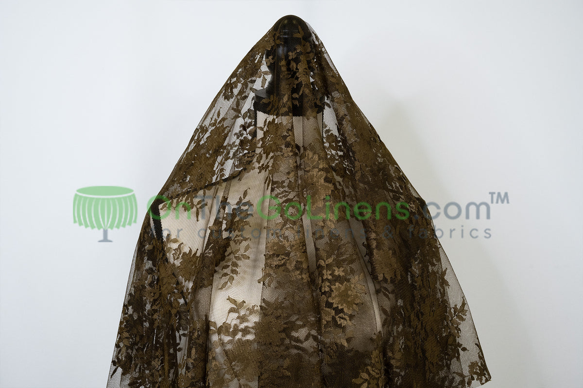 Chantilly Lace Fabric by the Yard Lightweight Sheer Floral Bridal & Evening Wear