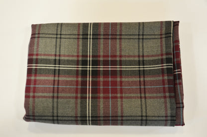 Grey Tartan Plaid Kilt Fabric by the Yard | Super Soft Rayon Kilt Print | Tartan Fabric |