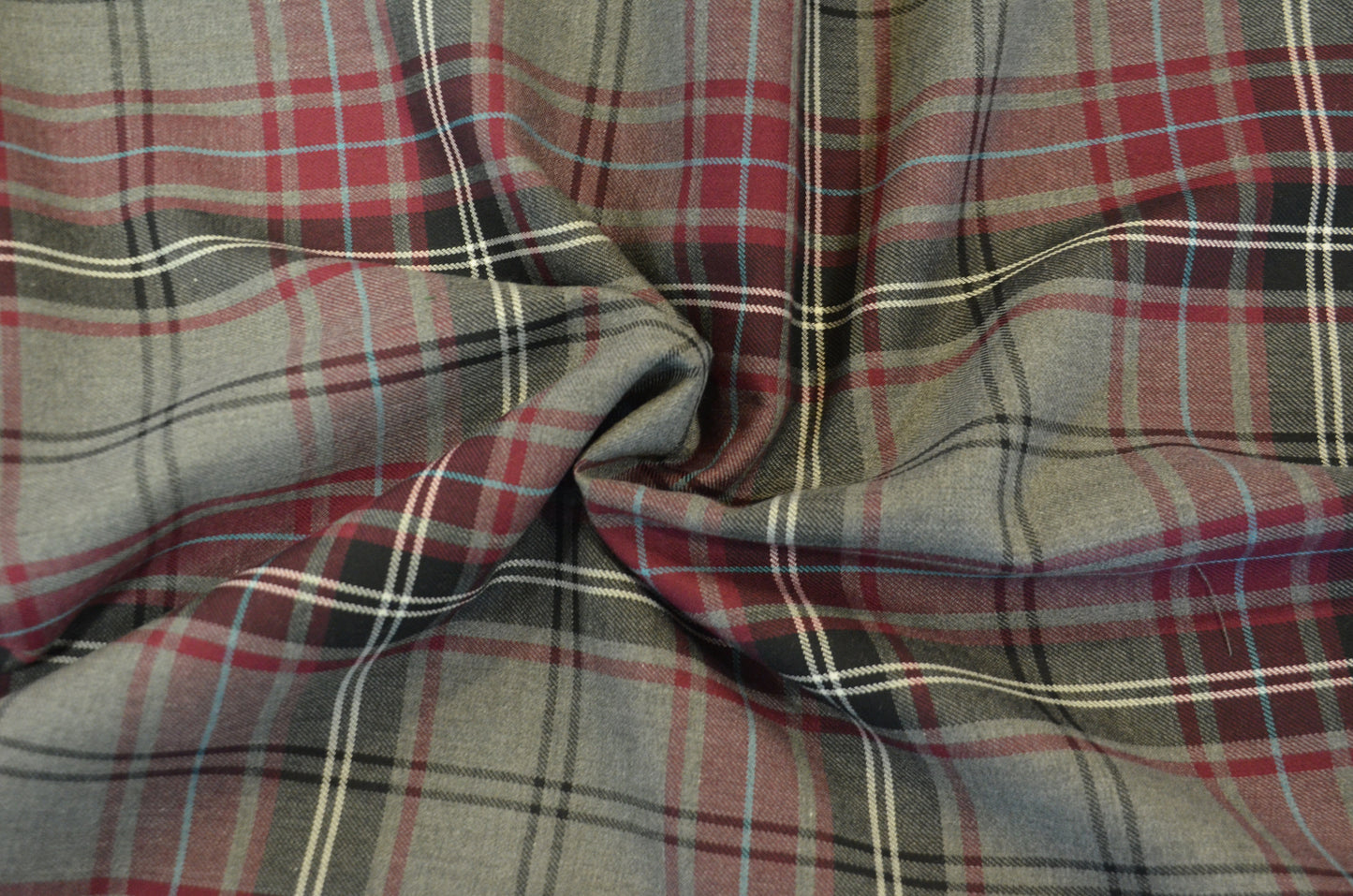 Grey Tartan Plaid Kilt Fabric by the Yard | Super Soft Rayon Kilt Print | Tartan Fabric |