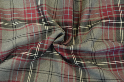 Grey Tartan Plaid Kilt Fabric by the Yard | Super Soft Rayon Kilt Print | Tartan Fabric |