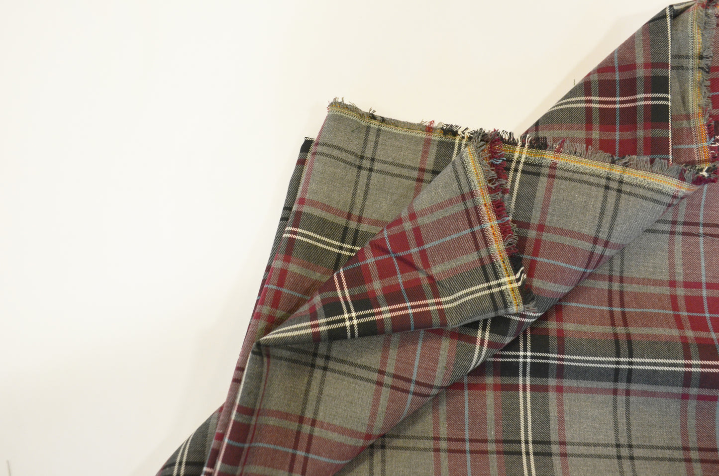 Grey Tartan Plaid Kilt Fabric by the Yard | Super Soft Rayon Kilt Print | Tartan Fabric |