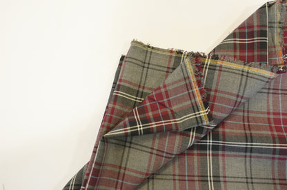 Grey Tartan Plaid Kilt Fabric by the Yard | Super Soft Rayon Kilt Print | Tartan Fabric |
