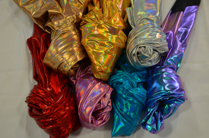 Metallic Hologram Foil Spandex Fabric by the Yard | Hologram Spandex Lame Fabric | 60" Wide |