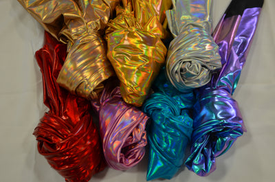 Metallic Hologram Foil Spandex Fabric by the Yard | Hologram Spandex Lame Fabric | 60" Wide |