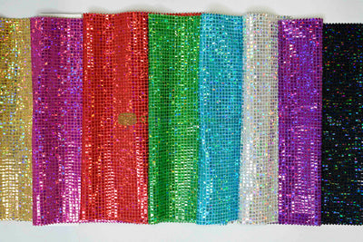 Holographic Mini Square Sequins Fabric | 54” Wide | Lightweight Sparkle for Costumes & Dancewear