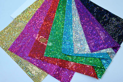 Holographic Mini Square Sequins Fabric | 54” Wide | Lightweight Sparkle for Costumes & Dancewear