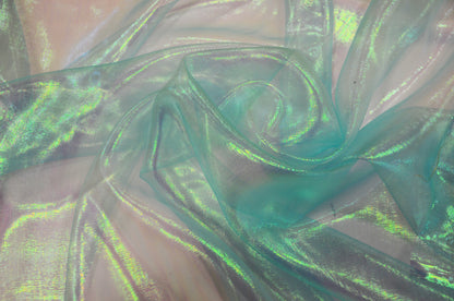 Iridescent Pearl Organza Fabric | Holographic Sheer Organza Fabric | 60" wide | Multiple Colors |