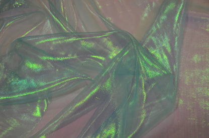 Iridescent Pearl Organza Fabric | Holographic Sheer Organza Fabric | 60" wide | Multiple Colors |