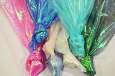 Iridescent Pearl Organza Fabric | Holographic Sheer Organza Fabric | 60" wide | Multiple Colors |